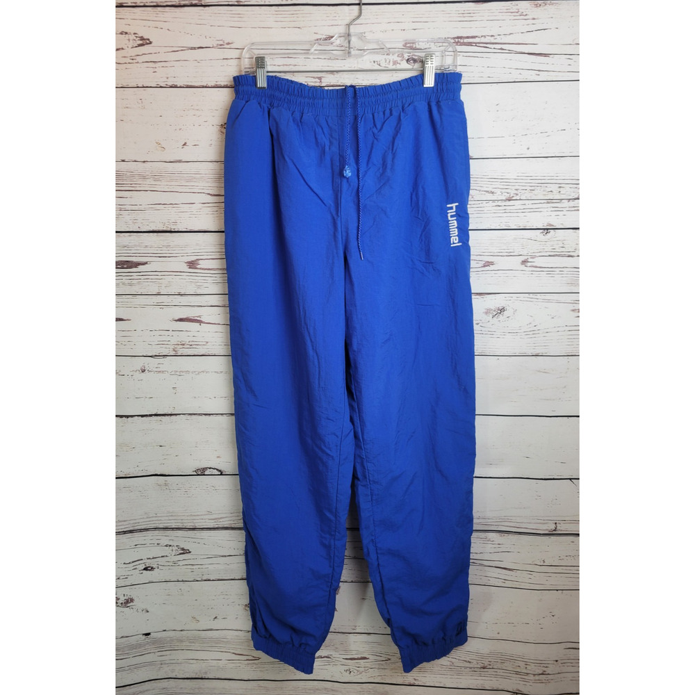 Vintage Hummel Blue Drawstring Zip Ankle Windbreaker Pants Men's‎ Size Medium